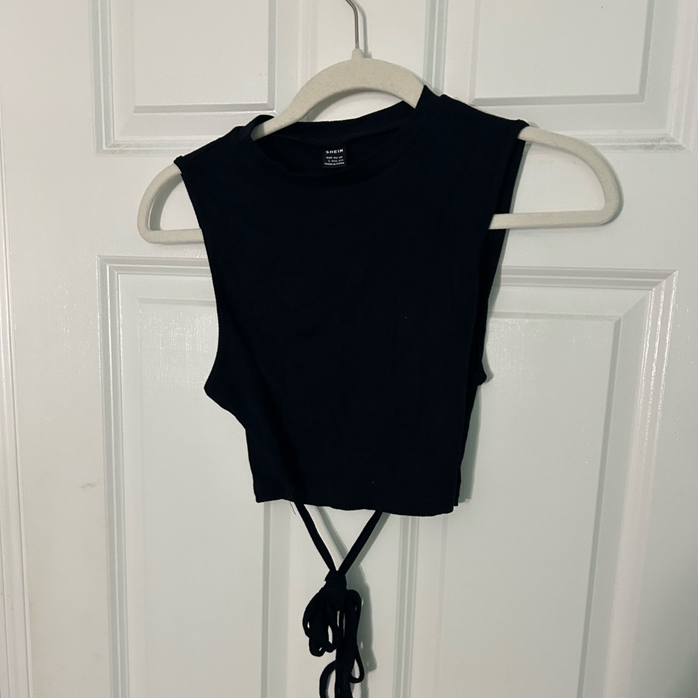 Black Crop Tank Top